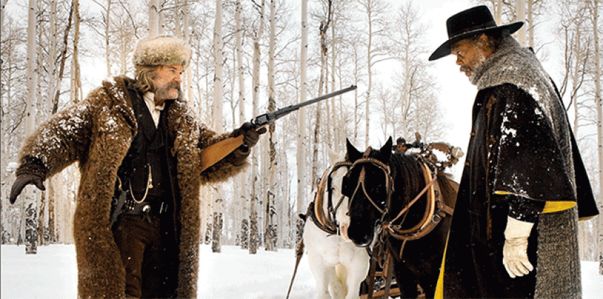 Kurt Russell and Samuel L. Jackson in The Hateful Eight